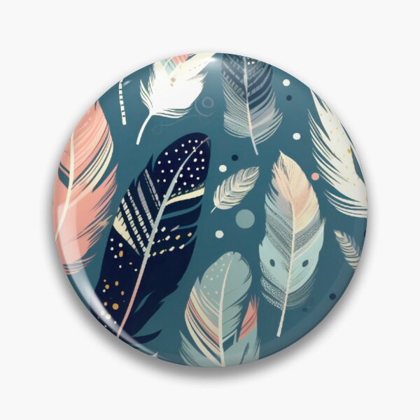 Item preview, Feathers - Teal, blush, navy, gray, gold  designed and sold by Highlandkings.