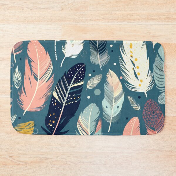 Item preview, Feathers - Teal, blush, navy, gray, gold  designed and sold by Highlandkings.