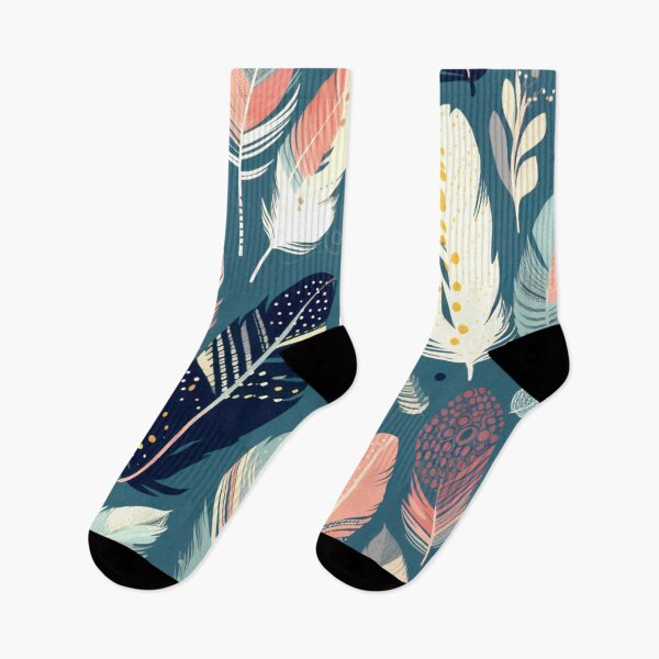 Item preview, Feathers - Teal, blush, navy, gray, gold  designed and sold by Highlandkings.