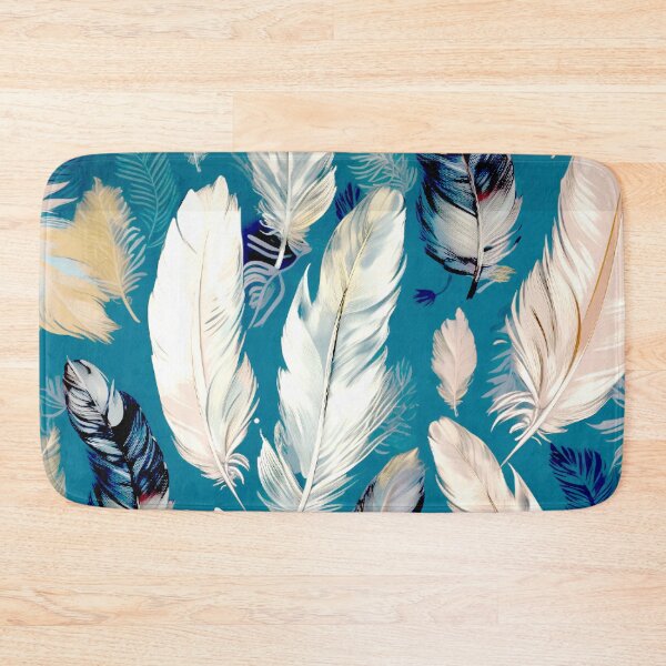 Item preview, Feathers - Teal, blush, navy, gray, gold 2 designed and sold by Highlandkings.