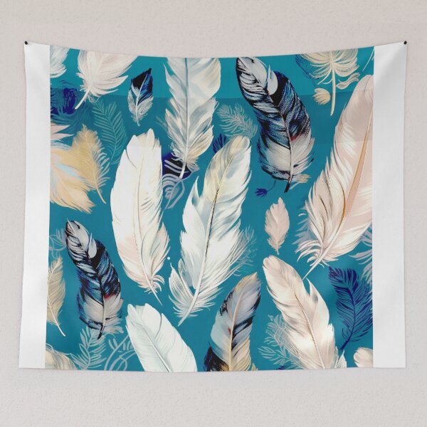 Item preview, Feathers - Teal, blush, navy, gray, gold 2 designed and sold by Highlandkings.
