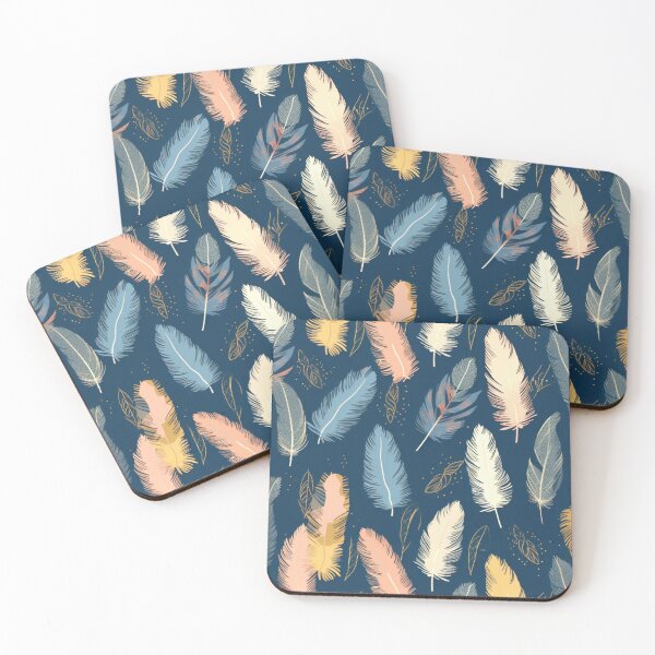 Item preview, Feathers - Teal, blush, navy, gray, gold 3 designed and sold by Highlandkings.