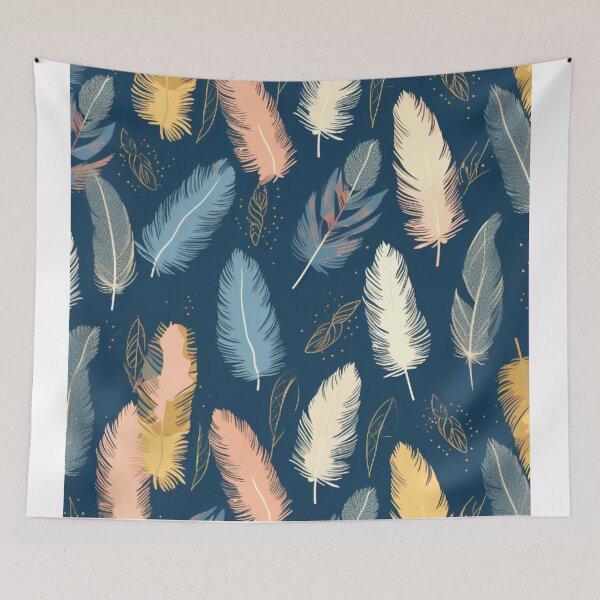 Item preview, Feathers - Teal, blush, navy, gray, gold 3 designed and sold by Highlandkings.
