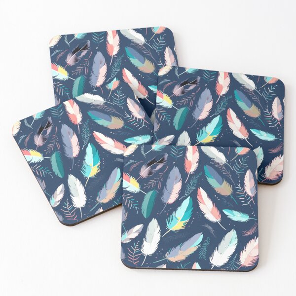 Item preview, Feathers - Teal, blush, navy, gray, gold 4 designed and sold by Highlandkings.