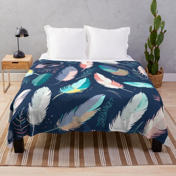 Item preview, Feathers - Teal, blush, navy, gray, gold 4 designed and sold by Highlandkings.