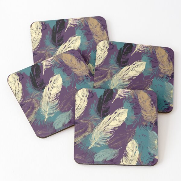Item preview, Feathers - Teal, eggplant, ivory, gold, black designed and sold by Highlandkings.