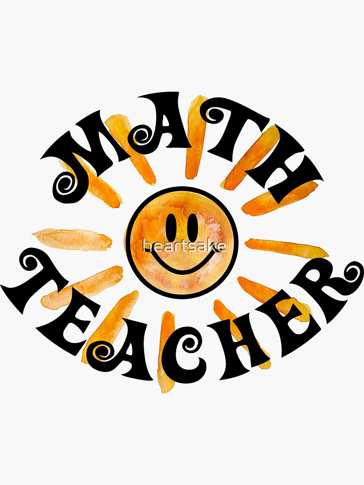 Artwork view, Groovy Math Teacher Happy Face Sunshine Gift designed and sold by heartsake