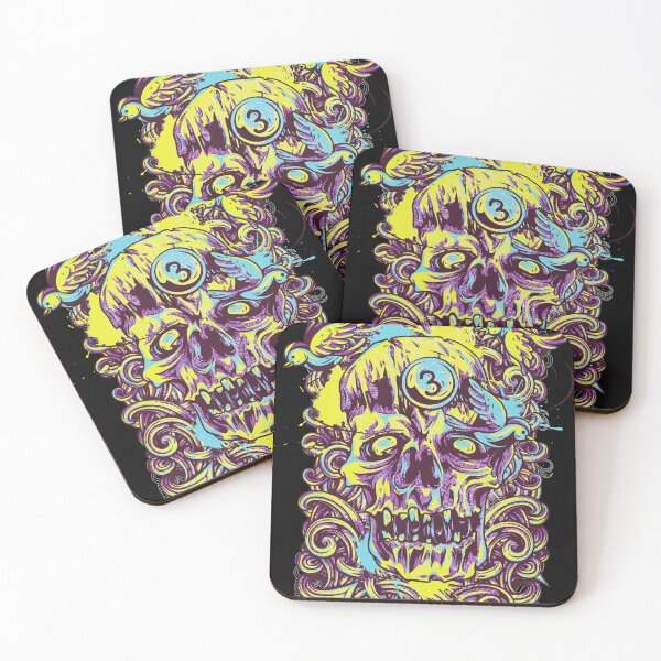 Item preview, Vibrant skull number 3 designed and sold by askthebookbug.