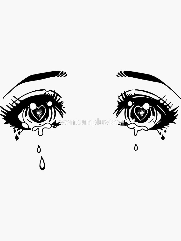 Anime Eyes Drawings Crying Asian Rectangle Stickers - CafePress