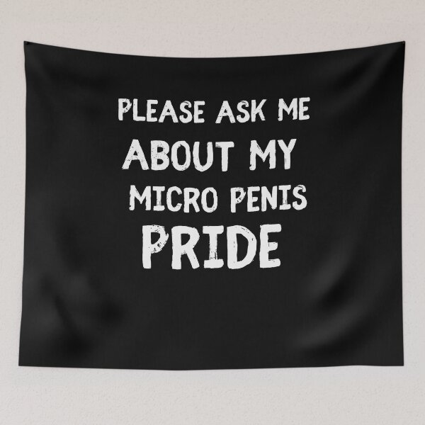 Aperçu de l'œuvre Demandez-moi à propos de mon T-shirt Micro Penis Pride avec effet vieilli disant chemise drôle pour les hommes créée et vendue par unique things.