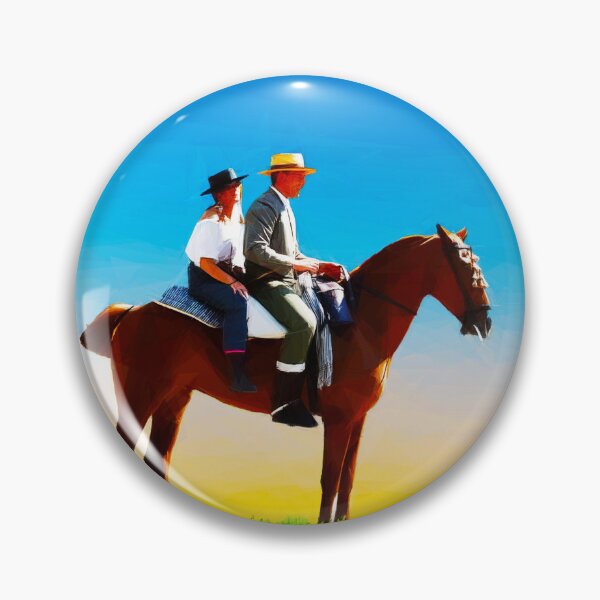 Item preview, Spanish couple on a horse at sunrise. Image created using geometric shapes designed and sold by EdgyEdgeArt.