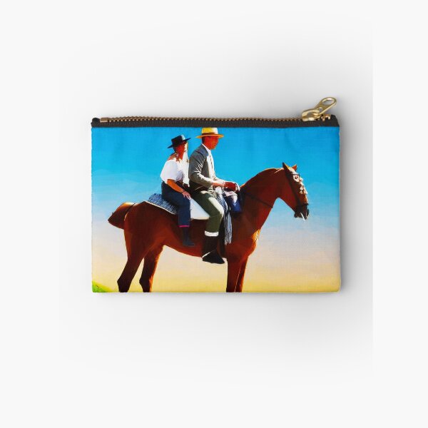 Item preview, Spanish couple on a horse at sunrise. Image created using geometric shapes designed and sold by EdgyEdgeArt.
