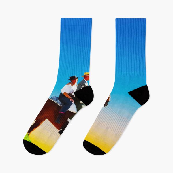 Item preview, Spanish couple on a horse at sunrise. Image created using geometric shapes designed and sold by EdgyEdgeArt.