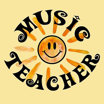 Artwork thumbnail, Groovy Music Teacher Happy Face Sunshine Gift by heartsake