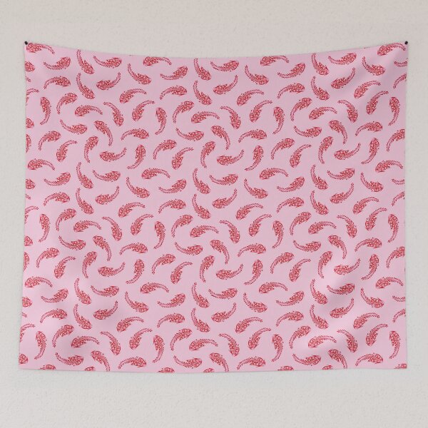 Item preview, Red twig on a pink background Petrykivka Ukraine designed and sold by Sunflower-7.