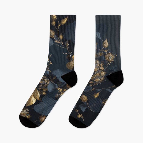 Item preview, Bees and Flowers on Blue-Black Background designed and sold by AFUNARTZ.