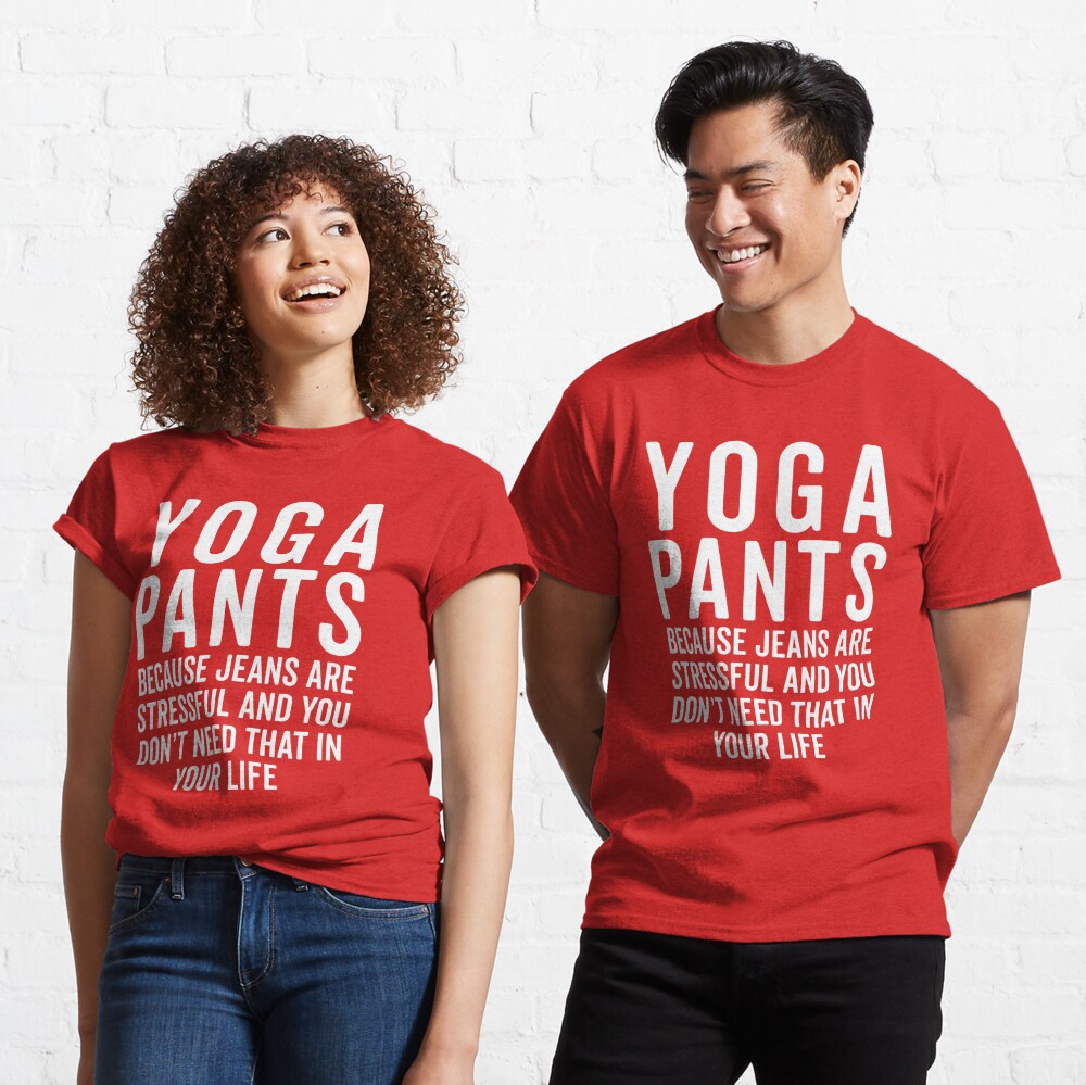 Yoga Pants Are Stressful Funny Sarcastic Gym Quote Kids T Shirt by