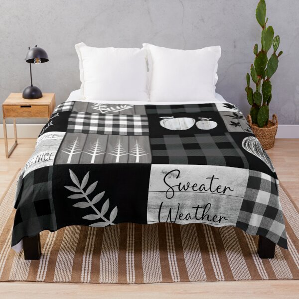 Item preview, Fall autumn buffalo plaid and fall sayings black and white designed and sold by Inktown.