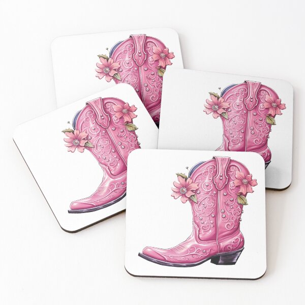 Item preview, Hot Pink Cowgirl Boot with Flowers designed and sold by ArtFromBeyond.