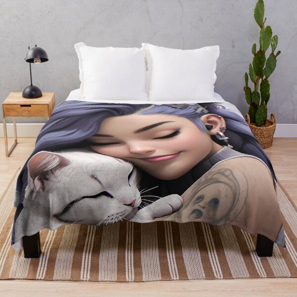Item preview, Anime girl with cute kitty designed and sold by VanGalt.