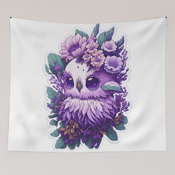 Item preview, Cute Adorable Purple Owl In Flowers designed and sold by IHeartArts.