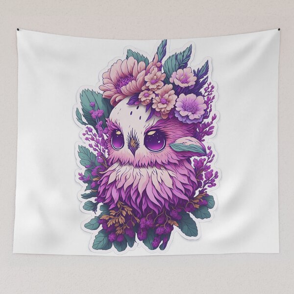 Item preview, Cute Adorable Pink Owl In Flowers designed and sold by IHeartArts.