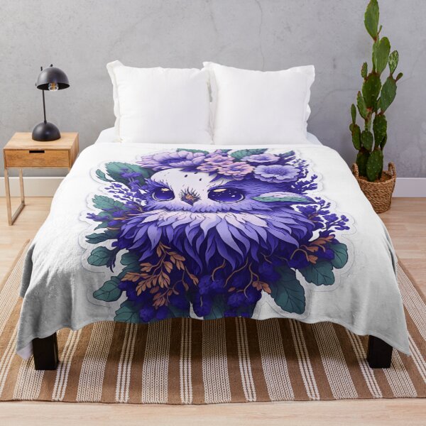 Item preview, Cute Adorable Dark Vibrant Blue Owl In Flowers designed and sold by IHeartArts.