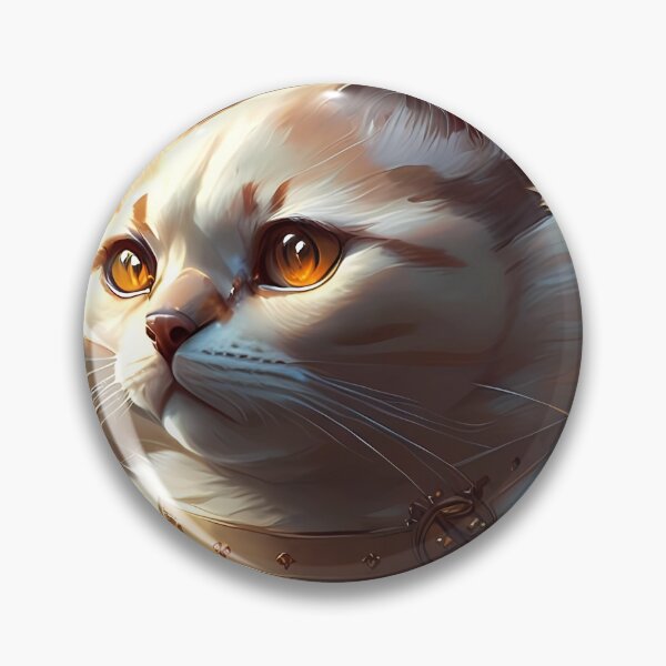 Item preview, a golden white cat wearing a gold necklace, in a royal style designed and sold by anenastudio.