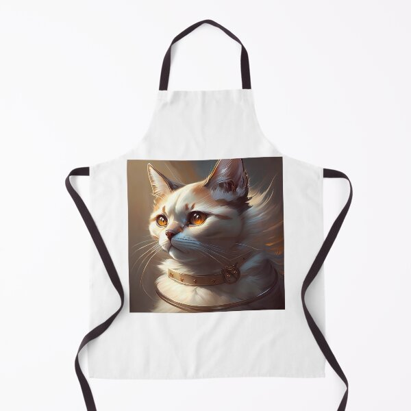 Item preview, a golden white cat wearing a gold necklace, in a royal style designed and sold by anenastudio.