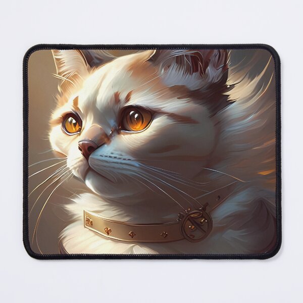 Item preview, a golden white cat wearing a gold necklace, in a royal style designed and sold by anenastudio.
