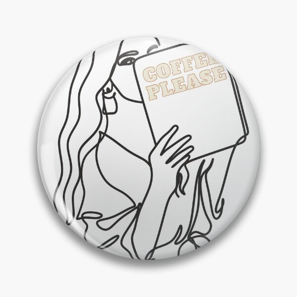 Item preview, Coffee Please, I'm Reading Handmade Line Art designed and sold by BesideStyles.