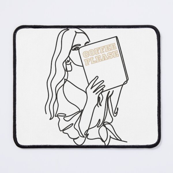 Item preview, Coffee Please, I'm Reading Handmade Line Art designed and sold by BesideStyles.