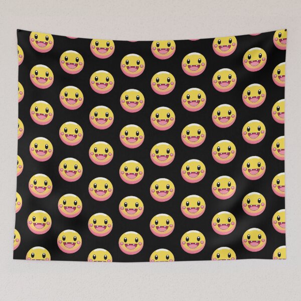 Item preview, Light Pink Yellow Smile Emote Graffiti Smiley  designed and sold by ArtFromBeyond.