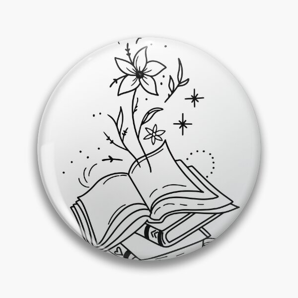 Item preview, Blooming Open Book | Line art Handmade designed and sold by BesideStyles.