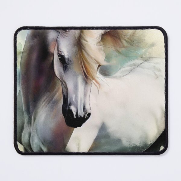 Item preview, Expressive White Horse Watercolor designed and sold by JohnsonGallery.