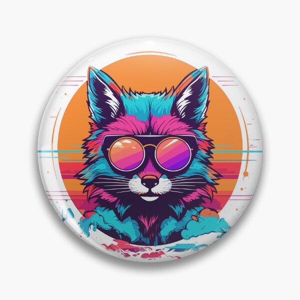Item preview, Retro Brightly Colored Fox With Shades designed and sold by SamSupershirt.
