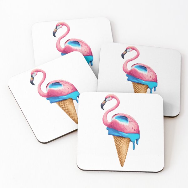 Item preview, flamingo with icecream  designed and sold by DeluxBee.