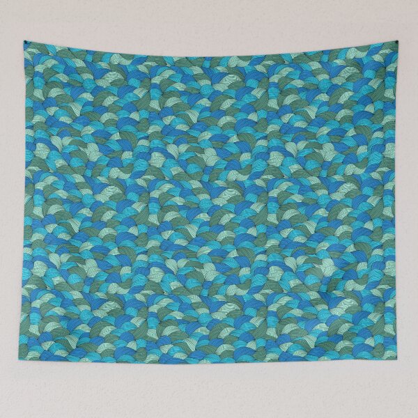 Item preview, Pattern with green-blue waves. designed and sold by Skaska.