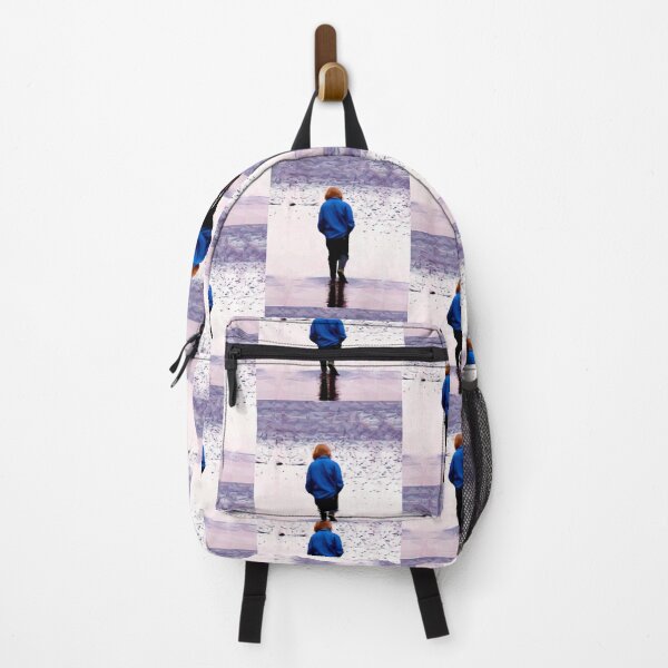 Item preview, Lone girl walking away on a beach. Image created using geometric shapes designed and sold by EdgyEdgeArt.