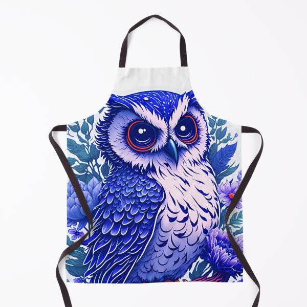 Item preview, Cute Adorable Dark Blue Owl In Flowers On Branch designed and sold by IHeartArts.