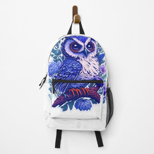 Item preview, Cute Adorable Dark Blue Owl In Flowers On Branch designed and sold by IHeartArts.