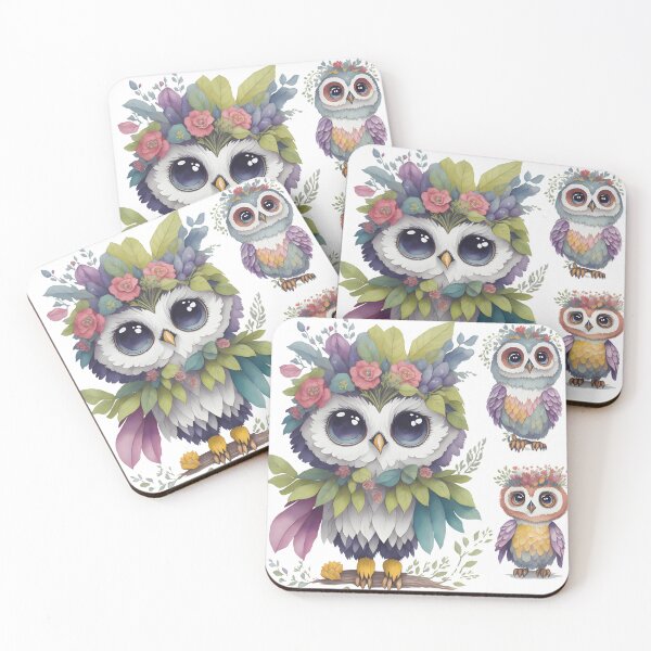 Item preview, Rainbow owlet, colorful owl, night owl rainbow feathers designed and sold by Piniatá P.