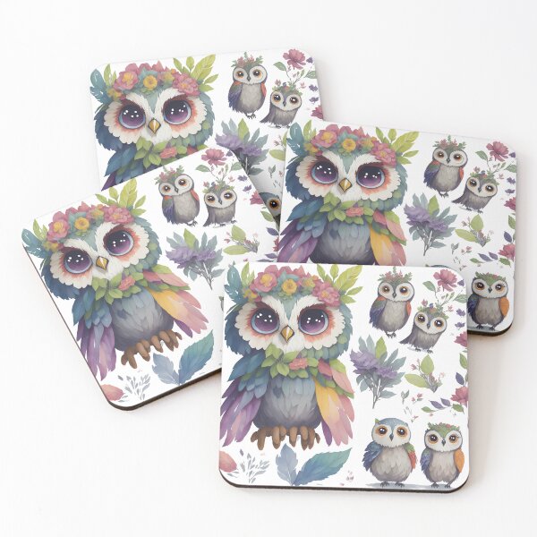 Item preview, Rainbow owlet, colorful owl, night owl rainbow feathers designed and sold by Piniatá P.