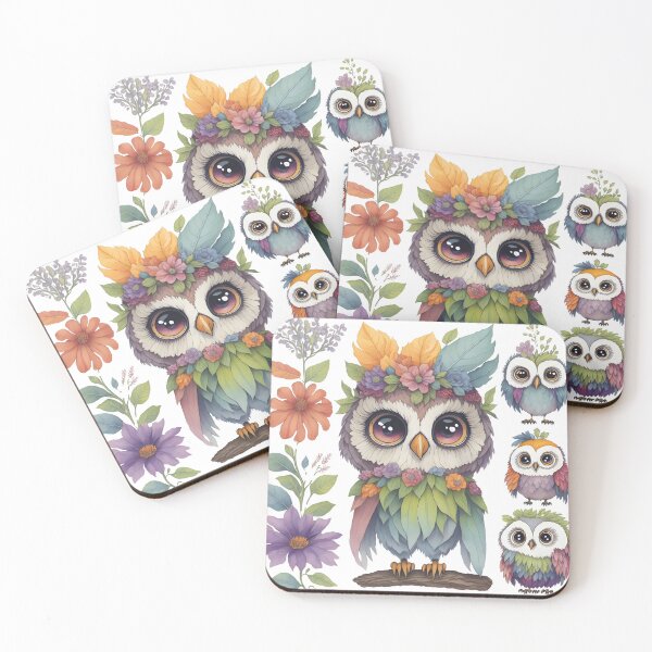 Item preview, Rainbow owlet, colorful owl, night owl rainbow feathers designed and sold by Piniatá P.