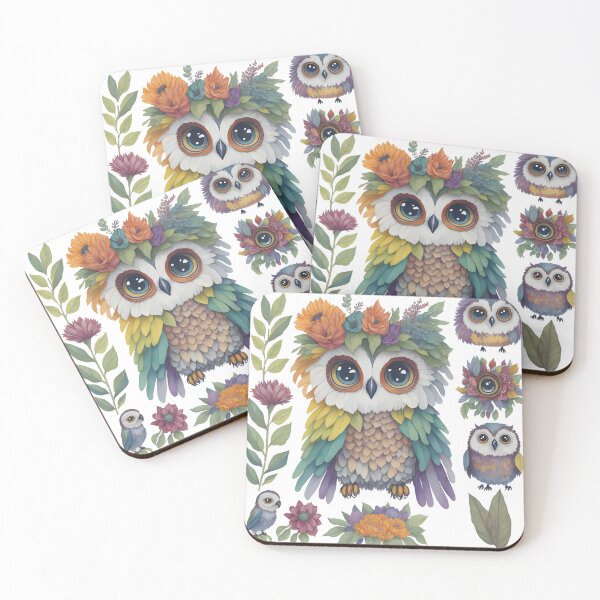 Item preview, Rainbow owlet, colorful owl, night owl rainbow feathers designed and sold by Piniatá P.
