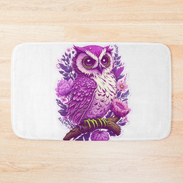 Item preview, Cute Adorable Dark Pink Owl In Flowers On Branch designed and sold by IHeartArts.
