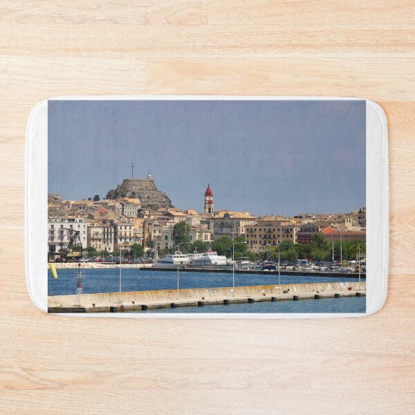 Item preview, Old town Corfu and harbor Greece summertime designed and sold by goceris.