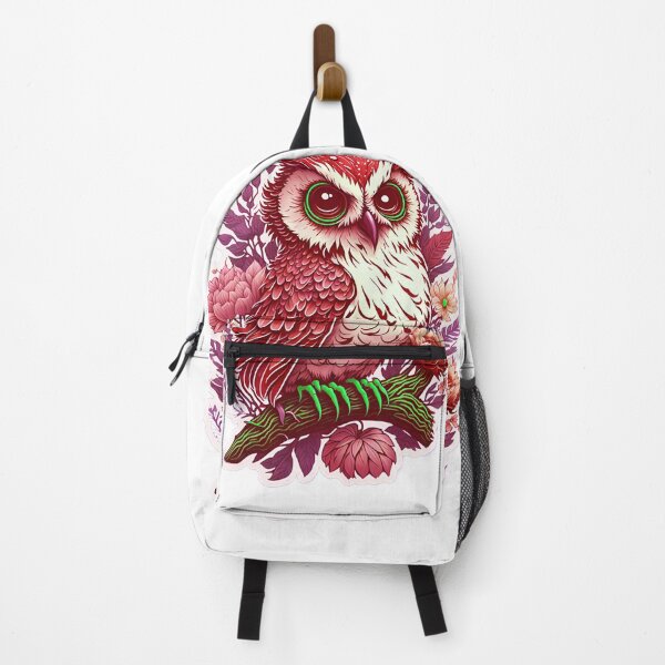 Item preview, Cute Adorable Dark Red Owl In Flowers On Branch designed and sold by IHeartArts.