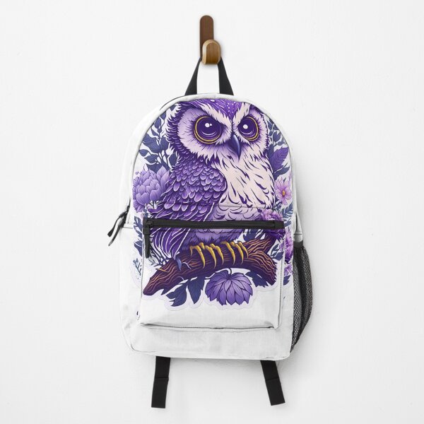 Item preview, Cute Adorable Dark Purple Owl In Flowers On Branch designed and sold by IHeartArts.
