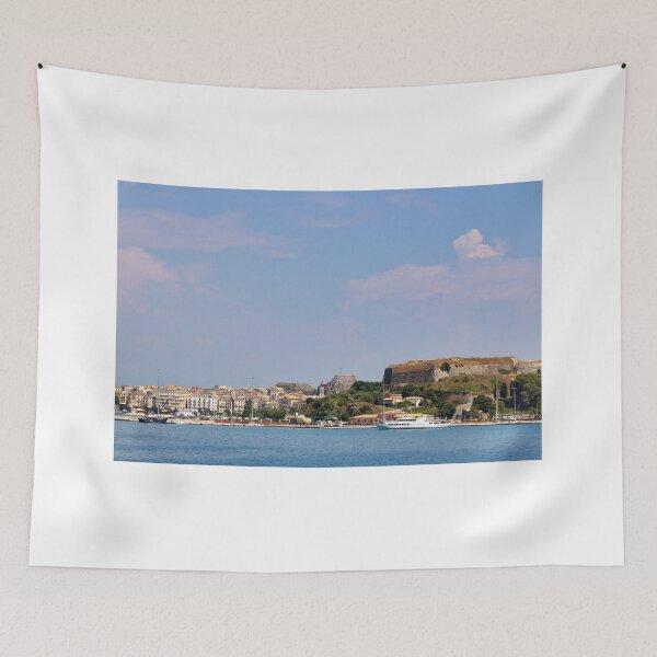Item preview, Old town Corfu and harbor Greece designed and sold by goceris.